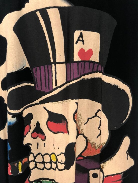 Ed Hardy Designs Mens T Shirt Black Skull Poker Dice Money Size 3XL - Picture 9 of 12
